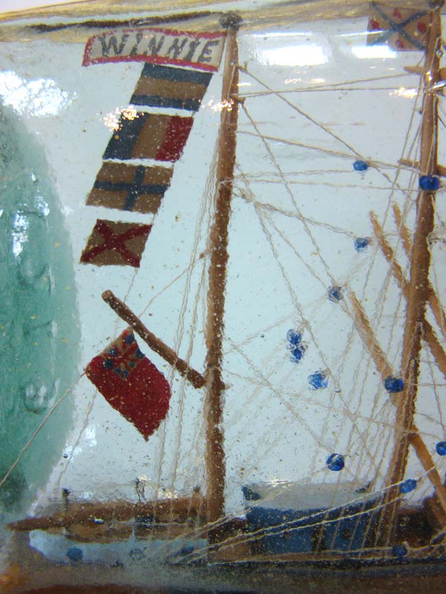 A rare and large antique four-masted ship-in-a bottle circa 1880-1900 — image 3